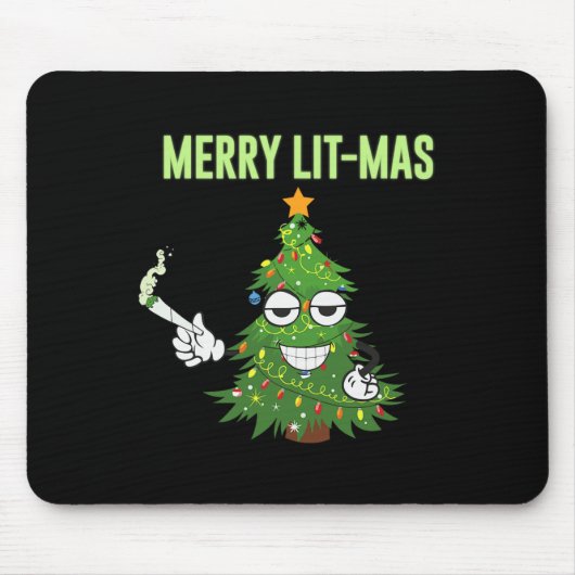 Frohe Weihnachtsbaumen Lights Funny Couples Mousepad (Vorne)