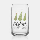 Frohe Weihnachtsbaumen Moderne Skriptferien Dosenglas (Vorderseite)