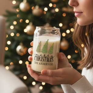 Frohe Weihnachtsbaumen Moderne Skriptferien Dosenglas