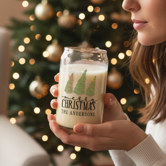 Frohe Weihnachtsbaumen Moderne Skriptferien Dosenglas