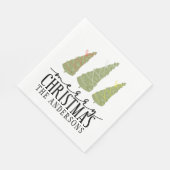 Frohe Weihnachtsbaumen Moderne Skriptferien Serviette (Ecke)