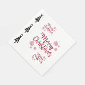 Frohe Weihnachtsbaumen Papier Napkins, schwarze Bä Serviette (Ecke)