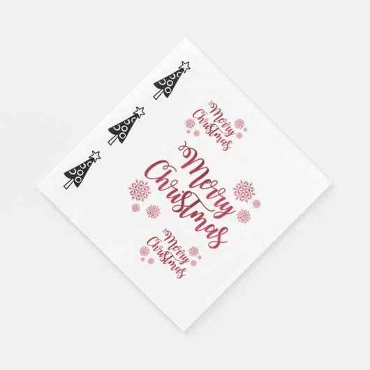 Frohe Weihnachtsbaumen Papier Napkins, schwarze Bä Serviette (Ecke)