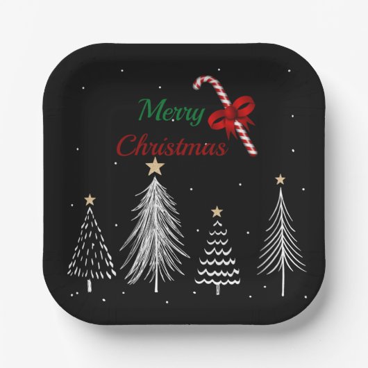 Frohe Weihnachtsbaumen Pappteller (Vorderseite)