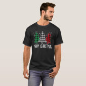 Frohe Weihnachtsbaumen Red Green Buffalo Kariert T-Shirt (Vorne ganz)