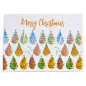 Frohe Weihnachtsbaumen Rust Große Geschenktüte (Vorderseite)