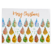 Frohe Weihnachtsbaumen Rust Große Geschenktüte (Rückseite)