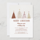 Frohe Weihnachtsbaumen Schnee Elegantes Party Einladung (Vorderseite)