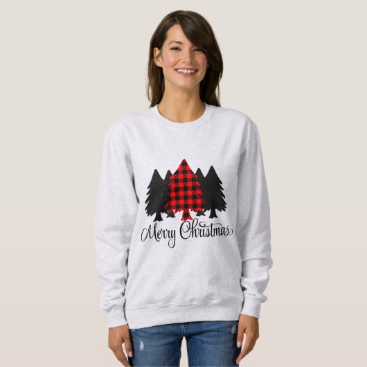 Frohe Weihnachtsbaumen Sweatshirt (Vorne ganz)
