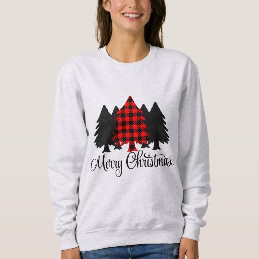 Frohe Weihnachtsbaumen Sweatshirt (Vorderseite)