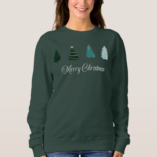 Frohe Weihnachtsbaumen Sweatshirt (Vorderseite)