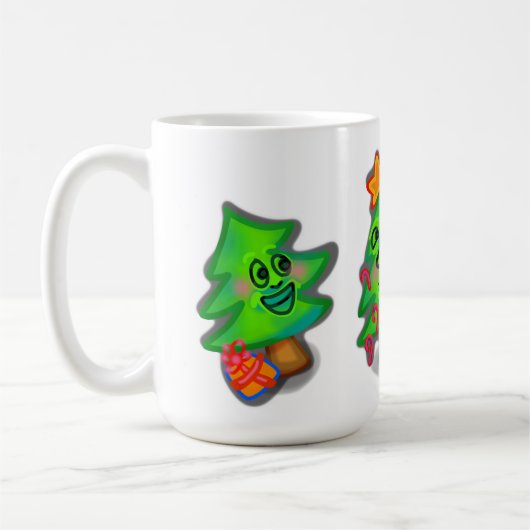 Frohe Weihnachtsbaumen-Tasse Kaffeetasse (Links)