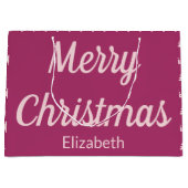 Frohe Weihnachtsbaumen Tief rosa und blassrosa Nam Große Geschenktüte (Vorderseite)