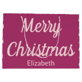 Frohe Weihnachtsbaumen Tief rosa und blassrosa Nam Große Geschenktüte (Rückseite)