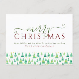 Frohe Weihnachtsbaumen Unternehmen Feiertagspostkarte