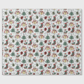 Frohe Weihnachtsbaumen Weihnachtskerzen Vintag Geschenkpapier (Flach)