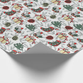 Frohe Weihnachtsbaumen Weihnachtskerzen Vintag Geschenkpapier (Ecke)