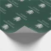 Frohe Weihnachtsbaumen Wrapping Paper Green & Whit Geschenkpapier (Ecke)