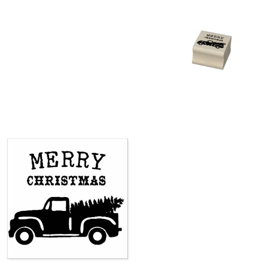 Frohe Weihnachtsbaumfarm Truck Gummistempel (Stempel)