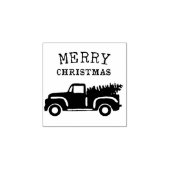 Frohe Weihnachtsbaumfarm Truck Gummistempel (Prägung)