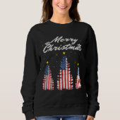 Frohe Weihnachtsbaumflagge Sweatshirt (Vorderseite)