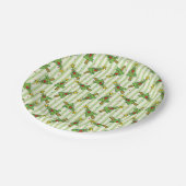 Frohe Weihnachtsbaumfolge von Lichtern Ornamente Pappteller (Schrägansicht)