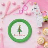 Frohe Weihnachtsbaumfolge von Lichtern Ornamente Pappteller (Party)