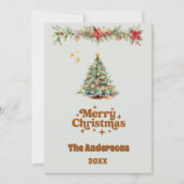 Frohe Weihnachtsbaumgarland Salbei Grün Karte (Vorderseite)