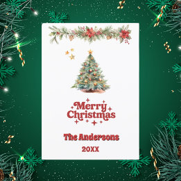 Frohe Weihnachtsbaumgarlandkarte Feiertagskarte