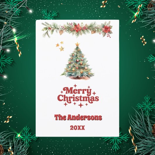 Frohe Weihnachtsbaumgarlandkarte Feiertagskarte