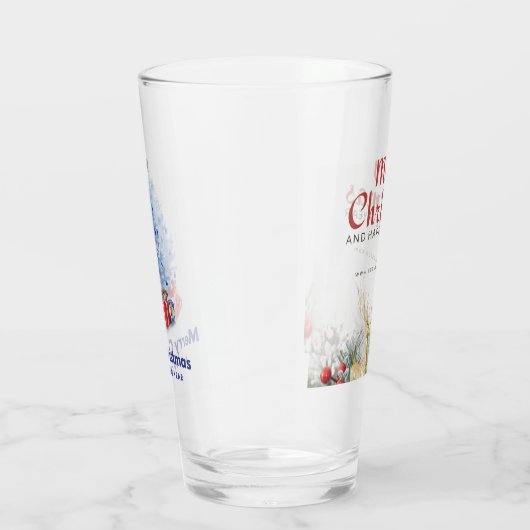 Frohe Weihnachtsbaumgeschenke für den Hirschglass- Glas (Rechts)