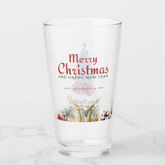 Frohe Weihnachtsbaumgeschenke für den Hirschglass- Glas (Vorderseite)