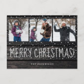 Frohe Weihnachtsbaumholz 3 Foto Collage Feiertagspostkarte (Vorderseite)