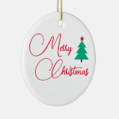 Frohe Weihnachtsbaumkalligraphie Keramik Ornament (Rechts)