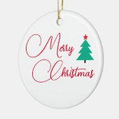 Frohe Weihnachtsbaumkalligraphie Keramik Ornament (Links)