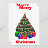 Frohe Weihnachtsbaumkarte Einladung (Vorne/Hinten)