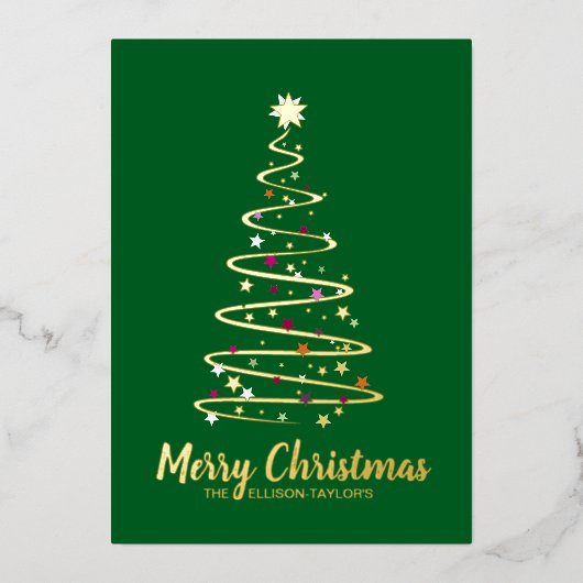 Frohe Weihnachtsbaumkarte Folien Feiertagskarte (Vorderseite)