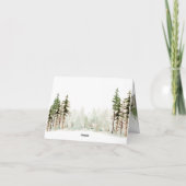 Frohe Weihnachtsbaumkiefernwälder Wasserfarbe Feiertagskarte (Rückseite)