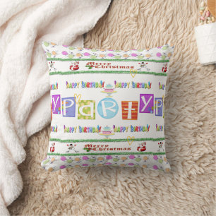 Frohe Weihnachtsbaumkissen, glücklich zum Geburtst Kissen