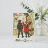 Frohe Weihnachtsbaumkunst Vintag Feiertagspostkarte (Stehend Vorderseite)