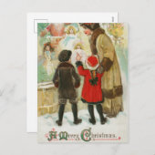 Frohe Weihnachtsbaumkunst Vintag Feiertagspostkarte (Vorne/Hinten)