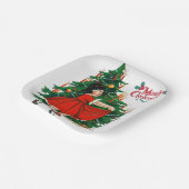 Frohe Weihnachtsbaumkunst Vintag Pappteller (Gewinkelt)