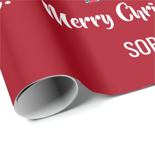 Frohe Weihnachtsbaumleuchten Personalisiert Geschenkpapier (Rolleneckpunkt)