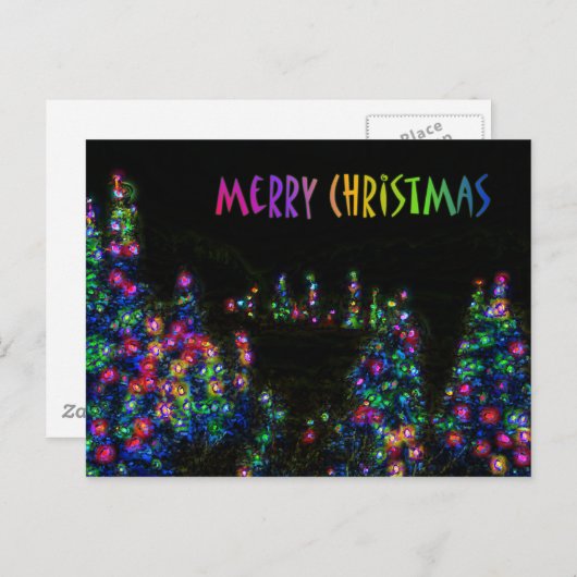 Frohe Weihnachtsbaumleuchten Postkarte (Vorne/Hinten)