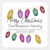 Frohe Weihnachtsbaumleuchten Umschlag Aufkleber (Vorderseite)