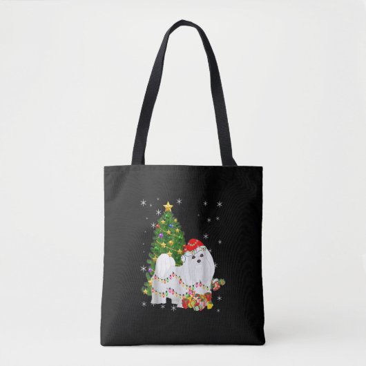 Frohe Weihnachtsbaumleuchter Hund Tasche (Vorderseite)
