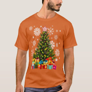 Frohe Weihnachtsbaumlichter Schneeflocken Ornament T-Shirt