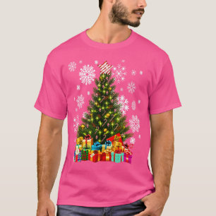 Frohe Weihnachtsbaumlichter Schneeflocken Ornament T-Shirt