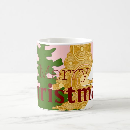 Frohe Weihnachtsbaumpinke Kaffeetasse (Mittel)