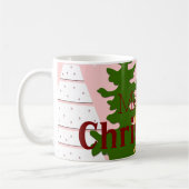 Frohe Weihnachtsbaumpinke Kaffeetasse (Links)
